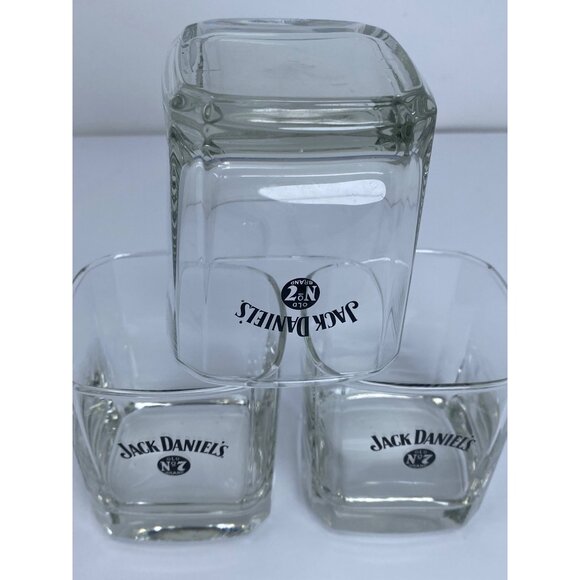 Set of 3 Jack Daniel’s black Logo Old No 7 Lowball Whiskey Glasses - Picture 2 of 7